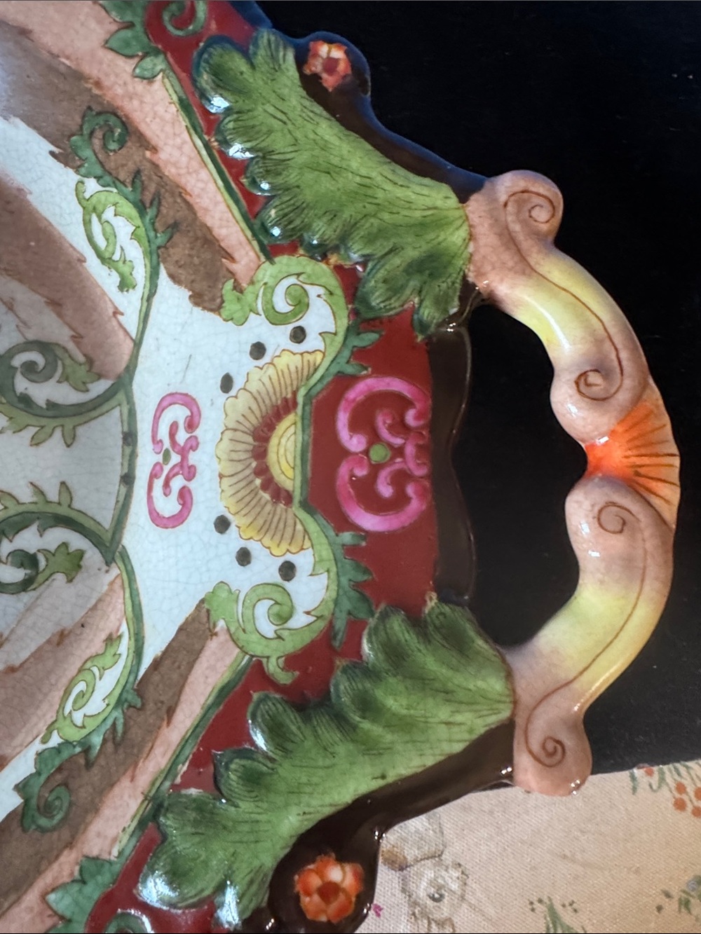 Vintage Chinese Antique Huarong Tang Zhi - Two Handled Serving Tray - Picture 2 of 16